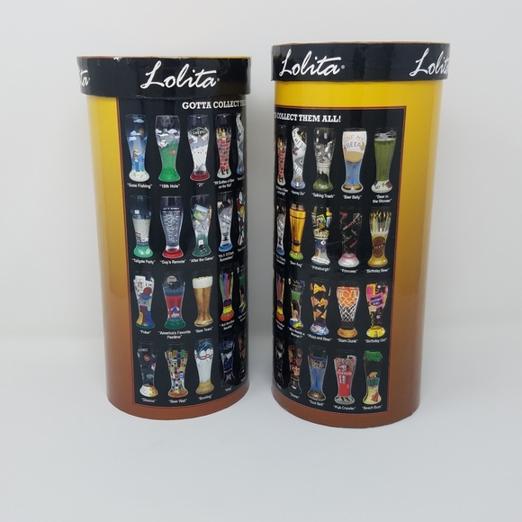 Vintage Y2K Hand Painted Pilsner Glass, Set of 2 - Picture 9 of 11